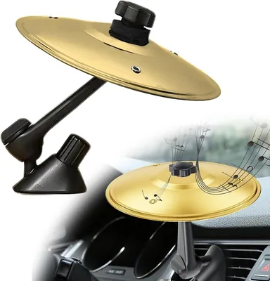 Platillo para Coche, Mini Platillo de Batería para Carro, Oro | Car Crash Cymbal