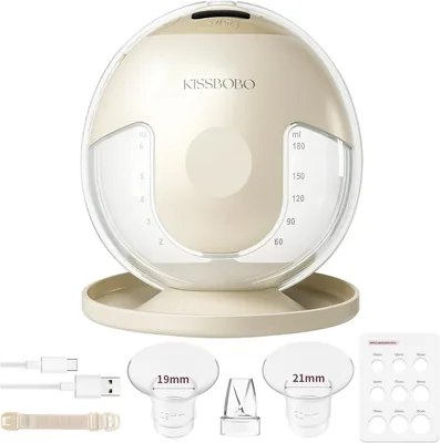 KISSBOBO K5 Electric Breast Pump, 19 Niveles 4 Modos, Potencia de Succión Sin Dolor de 280 mmHg, Bombilla de Pecho Eléctrica