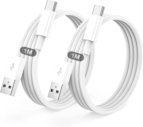 Cavo USB Type-C, 2 Pezzi da 1M+1M per Ricarica Rapida Originale USB A a USB C per iPhone 17/16/15/Pro/Plus/Pro Max - Sconto del 5%