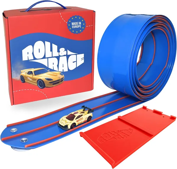 Roll&Race Flexibele Racebaan 400 cm - Kinderen's Auto Track - Compatibel met Hot Wheels Autos - Race Track
