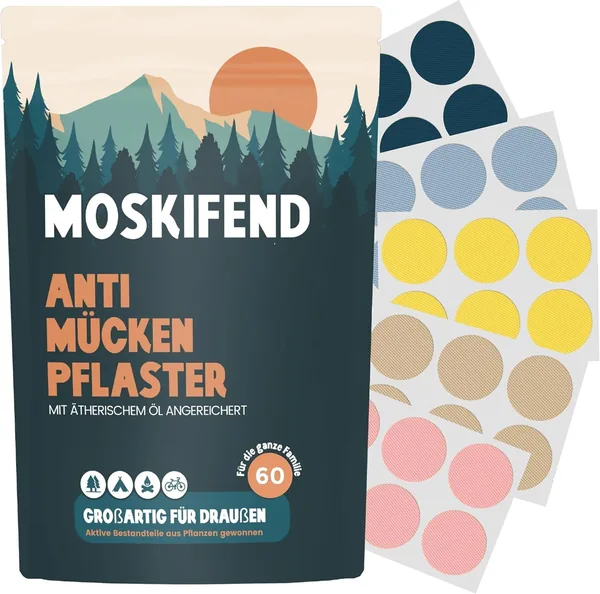 Anti-Mückensticker mit Öl gegen Mücken - 6er Set für Kinder, Babys & Erwachsene (Farbenfroh)
