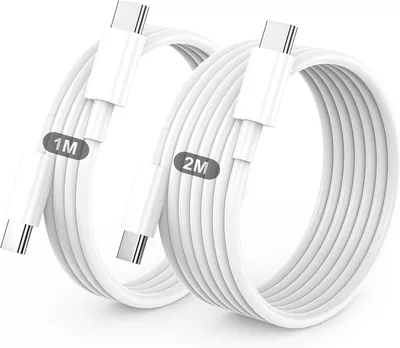 USB C zu USB C Kabel, Packung mit 2 Stück, 1m + 2m für iPhone, Lade Kabel für iPhone 17/Air/Pro/Pro Max, kompatibel mit iPhone 16/15/Plus/