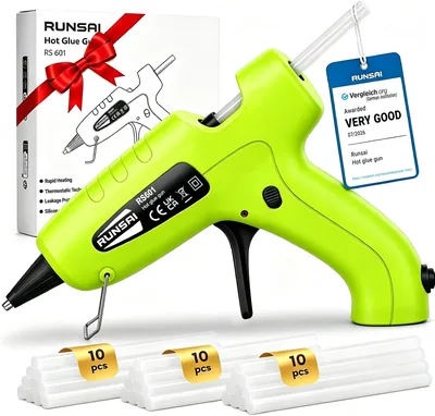 RUNSAI® Hot Glue Gun Kit, 30W Mini Glue Gun with 30pcs 7mm Sticks | Rapid Heating Anti Drip Glue Gun