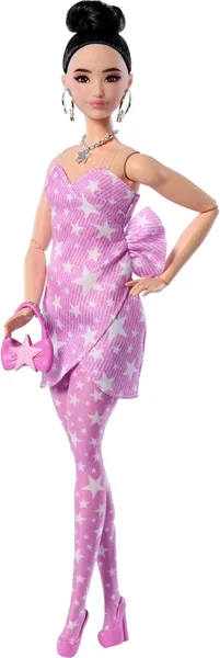 Barbie Deluxe Style Doll #11 Pink Denim Star Tights High Knot