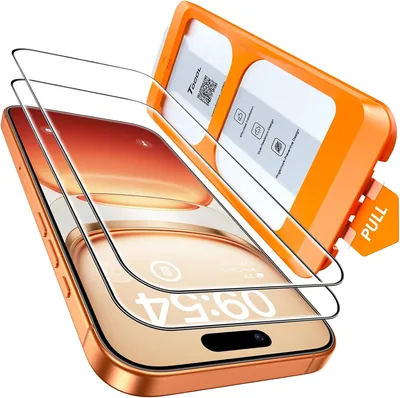 Protector de Pantalla TOCOL Mica para iPhone 17 Pro, Instalación Fácil | sin Burbujas, Vidrio Templado 9H+ Cobertura Total