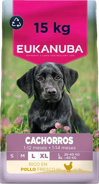 Eukanuba, Puppy Food with Fresh Chicken for Large Breeds - Premium Dry Dog Food for Juniors, 15 kg