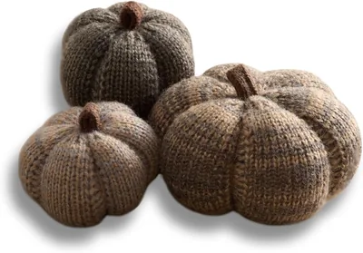 Cobblestone Mini Knit Pumpkins Set - Best Deal