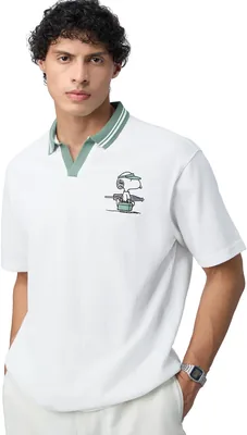 Souled Store Peanuts Snoopy Plus Size Cotton Blend Short Sleeve Embroidered Collar Polo Shirt Best Deal