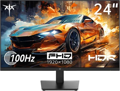 شاشة ألعاب KTC 24 بوصة بدقة 1080p وسرعة تحديث 100Hz و HDR10 - قابلة للتعليق، تصميم بدون إطارات، منافذ HDMI و VGA