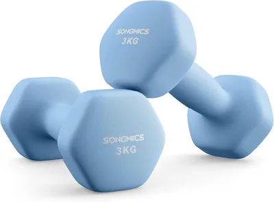 SONGMICS - Juego de Mancuernas Hexagonales de Neopreno, 2 x 1 kg, 2 x 2 kg, 2 x 3 kg, Pesas de Mano Antideslizantes Best Deal