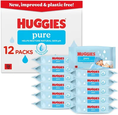 Huggies Pure Wipes 50% Off - Pack of 12