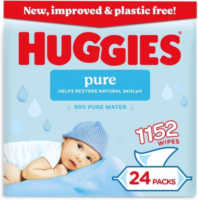 Huggies Pure Wipes 24 Pack - 30% Off