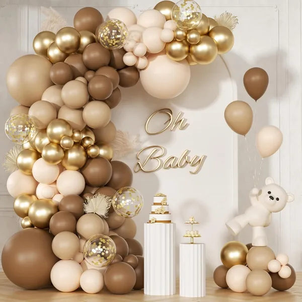 141PCS Brown Balloons Garland Arch Kit