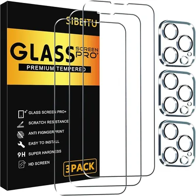 SIBEITU 3-Pack iPhone 15 Pro Screen Protectors, Tempered Glass