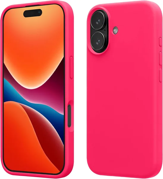 Étui kwmobile Compatible avec Apple iPhone 17 - Coque Protectrice en Silicone TPU Souple - Rose Néon