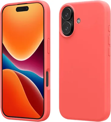 Étui kwmobile Compatible avec Apple iPhone 17 - Coque Protectrice en Silicone TPU Douce - Corail Neon