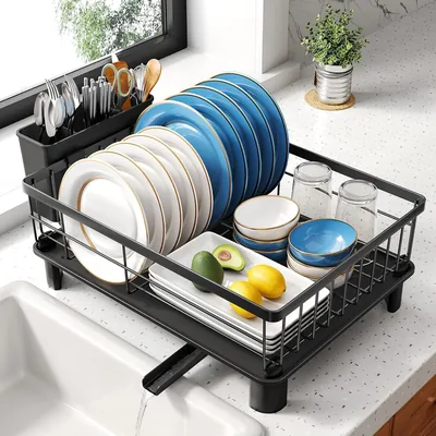 SNTD Rotating Dish Drying Rack - Black