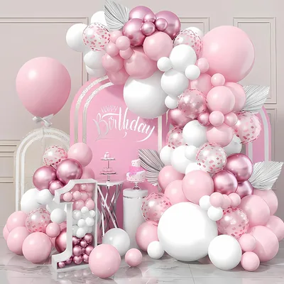 Pink White Balloons Garland Arch Kit 40% Off