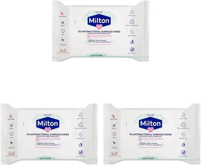 Milton Antibacterial Surface Wipes - 100 Plant-Based