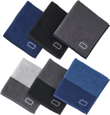 Towel Laboratory #048 メンズ ハンカチ、6枚セット、リフレッシュ、中厚手、滑らか、速乾、耐久性100%コットン、400