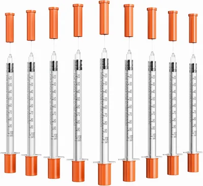 U-100 1ml Syringe with Needle 30G 5/16 Inch (8mm) | 30 Gauge Syringes, Dispensing Lab, Individually 