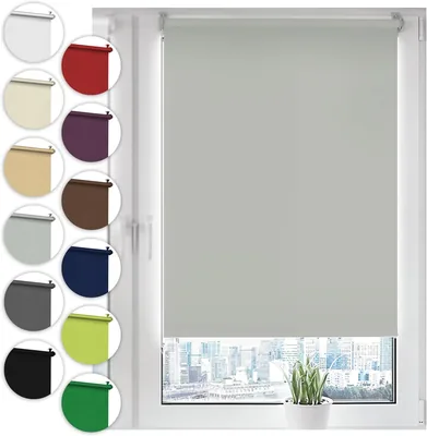 Sonello Klemmfix Noir Épaississant Store Roulant Fixation sans Perforation 50 cm x 100 cm Gris Opaque pour Fenêtres et Portes