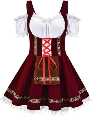 Women's Bavarian Oktoberfest Velvet Dress - Halloween Costume