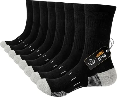 Niorasen Mens Combed Cotton Work Socks - 4 Pairs