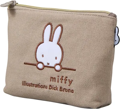 Shifle Miffy Canvas Pouch, Embroidered B313 Grey Face, One Size - Best Deal