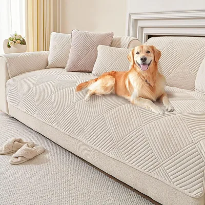 Couverture de Canapé Anti-Dérapante QHAIYYBF - Protecteur pour Canapés 1, 2, 3 ou 4 Places en Forme L pour Chiens et Chats