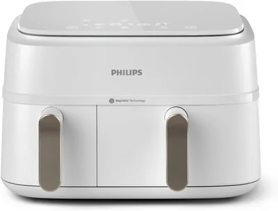 Philips Dual Basket Airfryer 3000 Series, 8-i delar, 9L, 2 basklar, Automatiserad koktidsnätet, 90% mindre olja, R