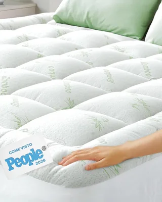 Topper Matto Topper Per Letto In Viscoelasta Di Bambù Ultra Morbido - Ad Attacco Profondo, 160x190cm