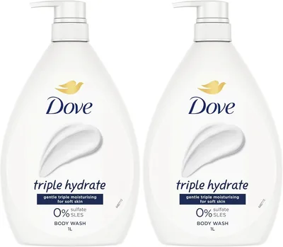 Dove Triple Moisturising Body Wash 1L (2 Pack) Best Deal