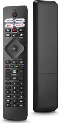 Ersättning Philips Amblight TV-fremmed kontrol för Philips Smart 4K TV | Universell för Philips OLED LED HD FHD TV, 5 snabbtastnader