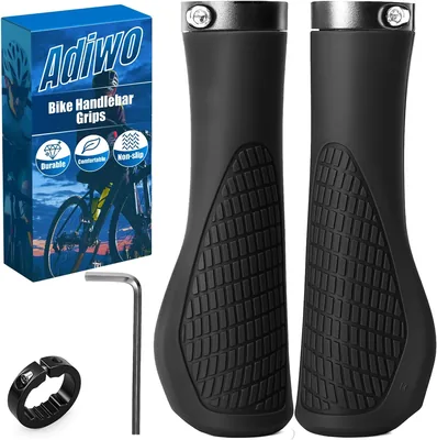 Adiwo Fietsgrepen, Ergonomische Handvatten, Universeel voor 22.2 mm Handvatten, Antislip Snel Montage, met Mounting Kit
