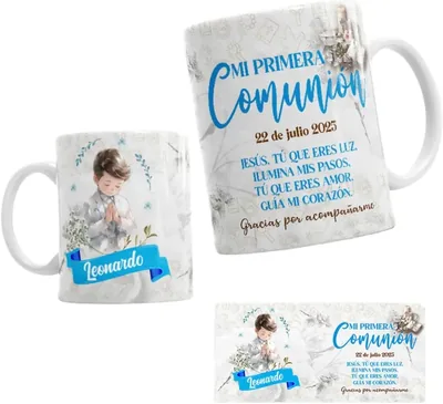 Recuerdos de Primera Comunión Personalizados con Tazas Blancas para Niño o Niña - ¡Mejor Oferta!