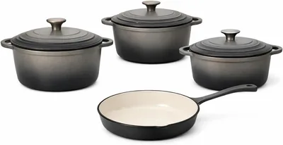 7-Piece Cast Iron Cookware Set - Enamel Coated