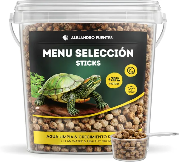 AF Schildkröten Futter Erwachsene, 5L Pellets para Acuáticos con 28% de Proteína, para un Caparazón Fuerte y Agua Limpia sin Olor, W