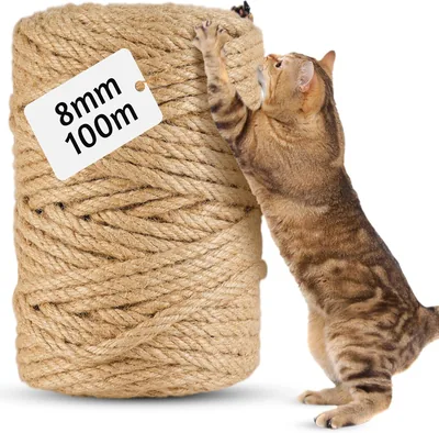 100 m Sisal Touw voor Krastpost, 8 mm, Natuurlijk Sisal Touw voor Katten Krast Touw, Huis, Tuin, Ambachten, DIY, Decora