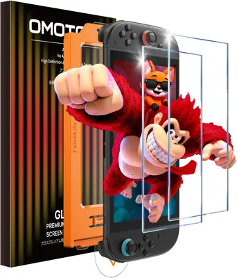 OMOTON 2 Pack Schermbeschermer voor Nintendo Switch 2 (Model 2025), Volledig Scherm Automatische Installatie, Bubblevrij, Krassenbestendig