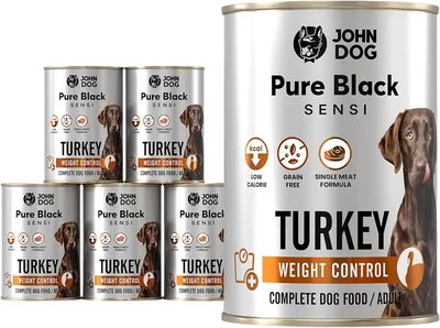 Karma dla psów John Dog Mokra Black Sensy Dorosły Light Indyk 400g x 6