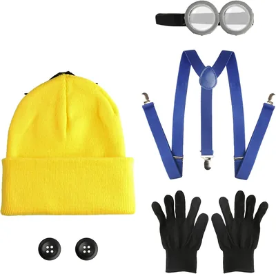 7 Set Yellow Cosplay Costume - Beanie Hats & Goggles