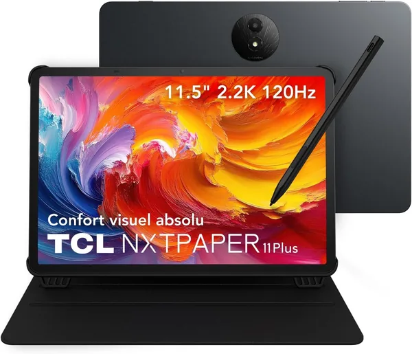 TCL NXTPAPER 11 Plus Tablet con Fundas de Giro y Lápiz T, Pantalla de 4.0 11.5" 2.2K, IA Integrada, 256GB ROM, 8GB + 8GB RAM - 34% Descuento
