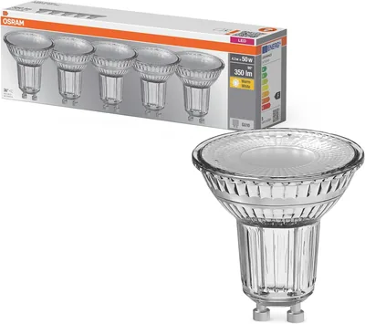 Osram LED Spotlicht Lampenbasis PAR16 4.3 W 827 2700 K Warmweiß GU10 36° 350 lm Wärmemanagement Pro, 5er-Pack Best Deal