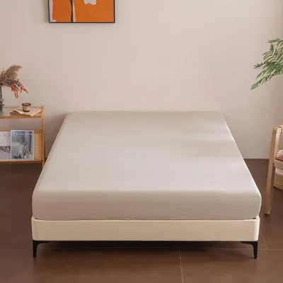 Housse de matelas Sonive ajustée 200 x 200 cm, 100% polyester, profondeur extra 30 cm pour matelas épais, douce, respirante et amicale pour la peau, beige - 20% Off