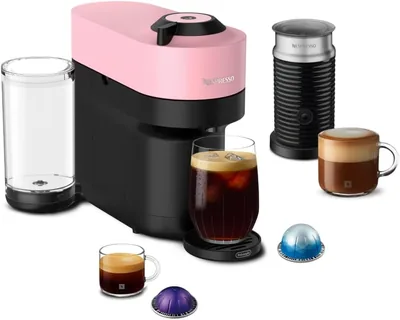 Nespresso Vertuo Pop+ Coffee Machine with Milk Frother, Candy Pink | Coffee and espresso maker by De