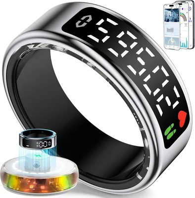 Gulemfy Smart Ring LED Display Fitness Waterproof