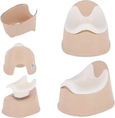 SUN BABY Nocnik dla dzieci 18-36 miesięcy Beżowo-Biały | antypoślizgowe nóżki, ergonomiczne oparcie, wyjmowany wkład, tworzyw