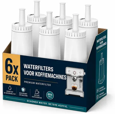 Vervangbare waterfilters voor Sage koffieapparaten SES 990/980, pak van 6 | Compatibel met SES 500/878/875/880/920/810, BES0