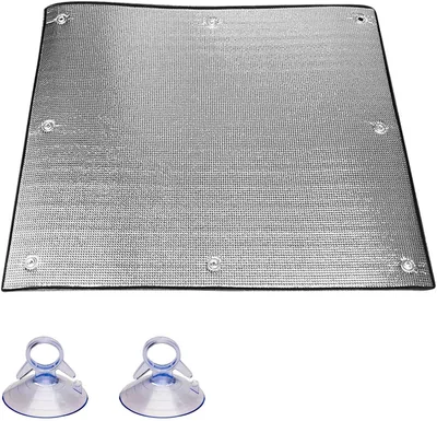 Warmtereflecterende ramenfilm, aluminium isolatiefilm met zuigkapjes, 30-110 cm B, Thermische straling